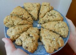 Easy Orange Cornmeal Scones with Crystallized Ginger